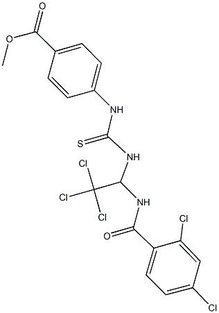 methyl 4-{[({2,2,2-trichloro-1-[(2,4-dichlorobenzoyl)amino]ethyl}amino)carbothioyl]amino}benzoate Struktur