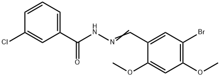 N'-(5-bromo-2,4-dimethoxybenzylidene)-3-chlorobenzohydrazide Struktur