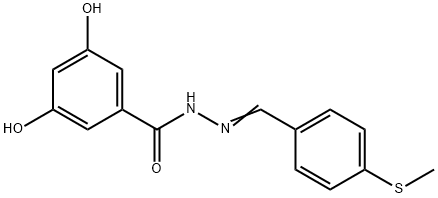 3,5-dihydroxy-N'-[4-(methylsulfanyl)benzylidene]benzohydrazide Struktur