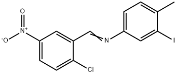 N-(2-chloro-5-nitrobenzylidene)-3-iodo-4-methylaniline Struktur