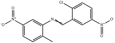 N-(2-chloro-5-nitrobenzylidene)-2-methyl-5-nitroaniline Struktur