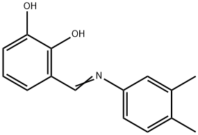 3-{[(3,4-dimethylphenyl)imino]methyl}-1,2-benzenediol Struktur