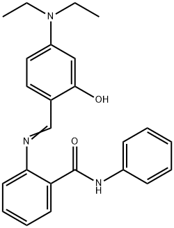 2-{[4-(diethylamino)-2-hydroxybenzylidene]amino}-N-phenylbenzamide Struktur