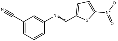 3-[({5-nitro-2-thienyl}methylene)amino]benzonitrile Struktur