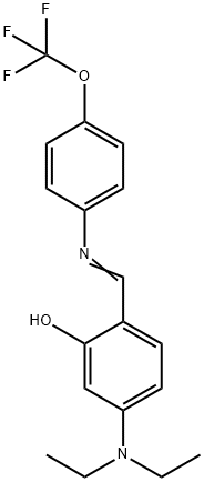 5-(diethylamino)-2-({[4-(trifluoromethoxy)phenyl]imino}methyl)phenol Struktur