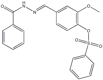 4-(2-benzoylcarbohydrazonoyl)-2-methoxyphenyl benzenesulfonate Struktur