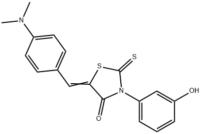 5-[4-(dimethylamino)benzylidene]-3-(3-hydroxyphenyl)-2-thioxo-1,3-thiazolidin-4-one Struktur