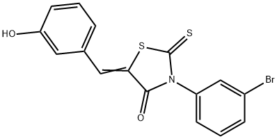 3-(3-bromophenyl)-5-(3-hydroxybenzylidene)-2-thioxo-1,3-thiazolidin-4-one Struktur