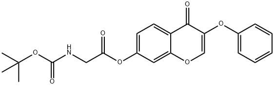 4-oxo-3-phenoxy-4H-chromen-7-yl [(tert-butoxycarbonyl)amino]acetate Struktur