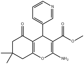 methyl 2-amino-7,7-dimethyl-5-oxo-4-(3-pyridinyl)-5,6,7,8-tetrahydro-4H-chromene-3-carboxylate Struktur