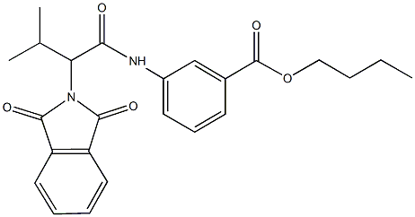 butyl 3-{[2-(1,3-dioxo-1,3-dihydro-2H-isoindol-2-yl)-3-methylbutanoyl]amino}benzoate Struktur