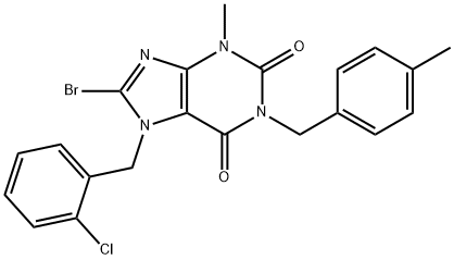 8-bromo-7-(2-chlorobenzyl)-3-methyl-1-(4-methylbenzyl)-3,7-dihydro-1H-purine-2,6-dione Struktur