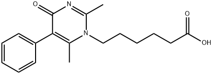 6-(2,6-dimethyl-4-oxo-5-phenyl-1(4H)-pyrimidinyl)hexanoic acid Struktur