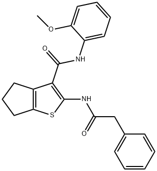 N-(2-methoxyphenyl)-2-[(phenylacetyl)amino]-5,6-dihydro-4H-cyclopenta[b]thiophene-3-carboxamide Struktur