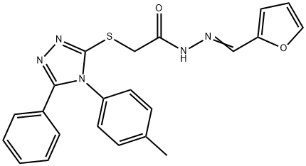 N'-(2-furylmethylene)-2-{[4-(4-methylphenyl)-5-phenyl-4H-1,2,4-triazol-3-yl]sulfanyl}acetohydrazide Struktur