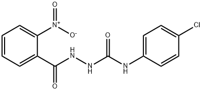 N-(4-chlorophenyl)-2-{2-nitrobenzoyl}hydrazinecarboxamide Struktur