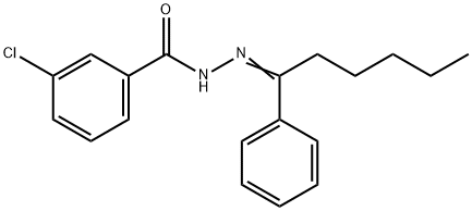 3-chloro-N'-(1-phenylhexylidene)benzohydrazide Struktur