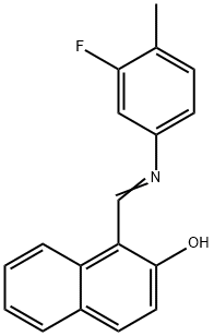 1-{[(3-fluoro-4-methylphenyl)imino]methyl}-2-naphthol Struktur