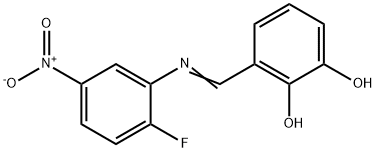 3-[({2-fluoro-5-nitrophenyl}imino)methyl]-1,2-benzenediol Struktur