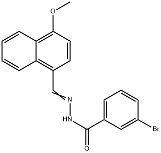 3-bromo-N'-[(4-methoxy-1-naphthyl)methylene]benzohydrazide Struktur