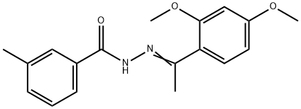 N'-[1-(2,4-dimethoxyphenyl)ethylidene]-3-methylbenzohydrazide Struktur