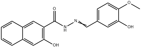 3-hydroxy-N'-(3-hydroxy-4-methoxybenzylidene)-2-naphthohydrazide Struktur