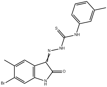 6-bromo-5-methyl-1H-indole-2,3-dione 3-[N-(3-methylphenyl)thiosemicarbazone] Struktur