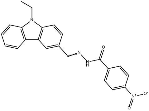 N'-[(9-ethyl-9H-carbazol-3-yl)methylene]-4-nitrobenzohydrazide Struktur