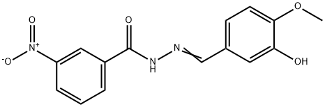 N'-(3-hydroxy-4-methoxybenzylidene)-3-nitrobenzohydrazide Struktur