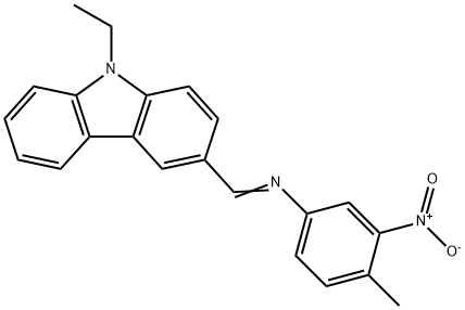 9-ethyl-3-[({3-nitro-4-methylphenyl}imino)methyl]-9H-carbazole Struktur