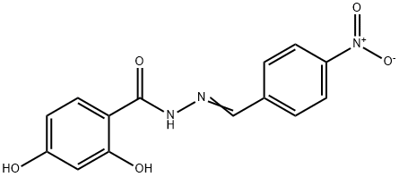 2,4-dihydroxy-N'-{4-nitrobenzylidene}benzohydrazide Struktur