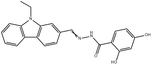 N'-[(9-ethyl-9H-carbazol-2-yl)methylene]-2,4-dihydroxybenzohydrazide Struktur