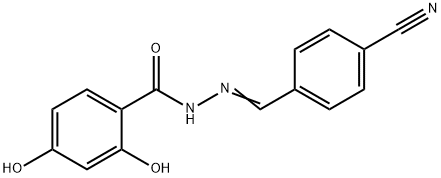 N'-(4-cyanobenzylidene)-2,4-dihydroxybenzohydrazide Struktur