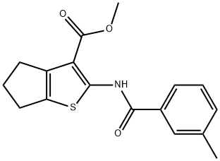 methyl 2-[(3-methylbenzoyl)amino]-5,6-dihydro-4H-cyclopenta[b]thiophene-3-carboxylate Struktur