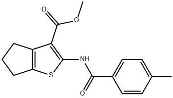 methyl 2-[(4-methylbenzoyl)amino]-5,6-dihydro-4H-cyclopenta[b]thiophene-3-carboxylate Struktur