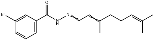 3-bromo-N'-(3,7-dimethyl-2,6-octadienylidene)benzohydrazide Struktur