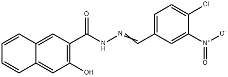 N'-{4-chloro-3-nitrobenzylidene}-3-hydroxy-2-naphthohydrazide Struktur