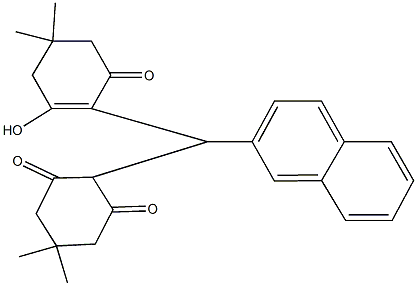 2-[(2-hydroxy-4,4-dimethyl-6-oxo-1-cyclohexen-1-yl)(2-naphthyl)methyl]-5,5-dimethyl-1,3-cyclohexanedione Struktur