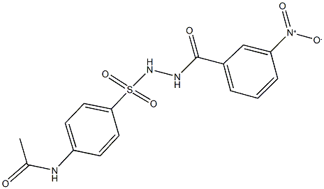 N-{4-[(2-{3-nitrobenzoyl}hydrazino)sulfonyl]phenyl}acetamide Struktur