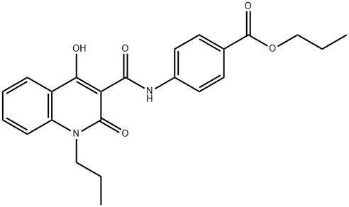 propyl 4-{[(4-hydroxy-2-oxo-1-propyl-1,2-dihydroquinolin-3-yl)carbonyl]amino}benzoate Struktur