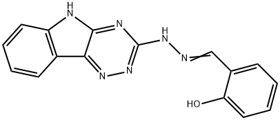 2-hydroxybenzaldehyde 5H-[1,2,4]triazino[5,6-b]indol-3-ylhydrazone Struktur