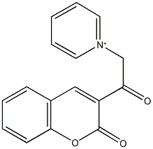 1-[2-oxo-2-(2-oxo-2H-chromen-3-yl)ethyl]pyridinium Struktur