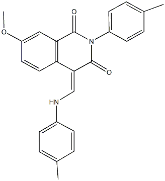 7-methoxy-2-(4-methylphenyl)-4-(4-toluidinomethylene)-1,3(2H,4H)-isoquinolinedione Struktur