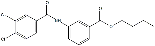 butyl 3-{[(3,4-dichlorophenyl)carbonyl]amino}benzoate Struktur