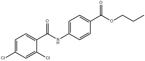 propyl 4-{[(2,4-dichlorophenyl)carbonyl]amino}benzoate Struktur