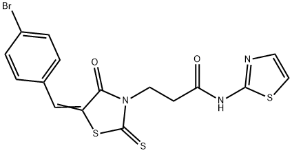 3-[5-(4-bromobenzylidene)-4-oxo-2-thioxo-1,3-thiazolidin-3-yl]-N-(1,3-thiazol-2-yl)propanamide Struktur