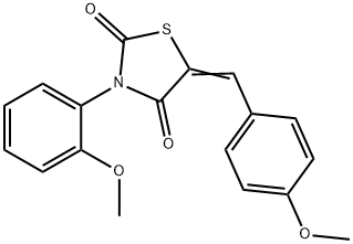 5-(4-methoxybenzylidene)-3-(2-methoxyphenyl)-1,3-thiazolidine-2,4-dione Struktur