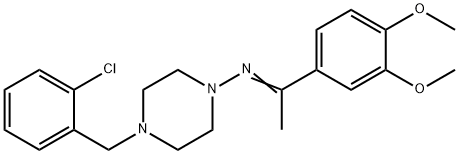 4-(2-chlorobenzyl)-N-[1-(3,4-dimethoxyphenyl)ethylidene]-1-piperazinamine Struktur