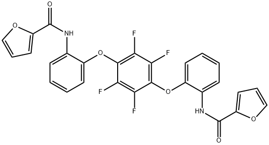 N-(2-{2,3,5,6-tetrafluoro-4-[2-(2-furoylamino)phenoxy]phenoxy}phenyl)-2-furamide Struktur