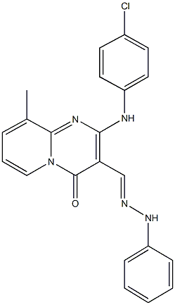 2-(4-chloroanilino)-9-methyl-4-oxo-4H-pyrido[1,2-a]pyrimidine-3-carbaldehyde phenylhydrazone Struktur